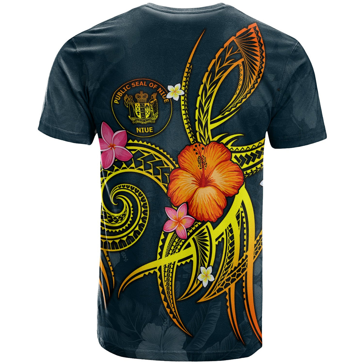 Niue Polynesian T Shirt Legend of Niue (Blue) - Polynesian Pride