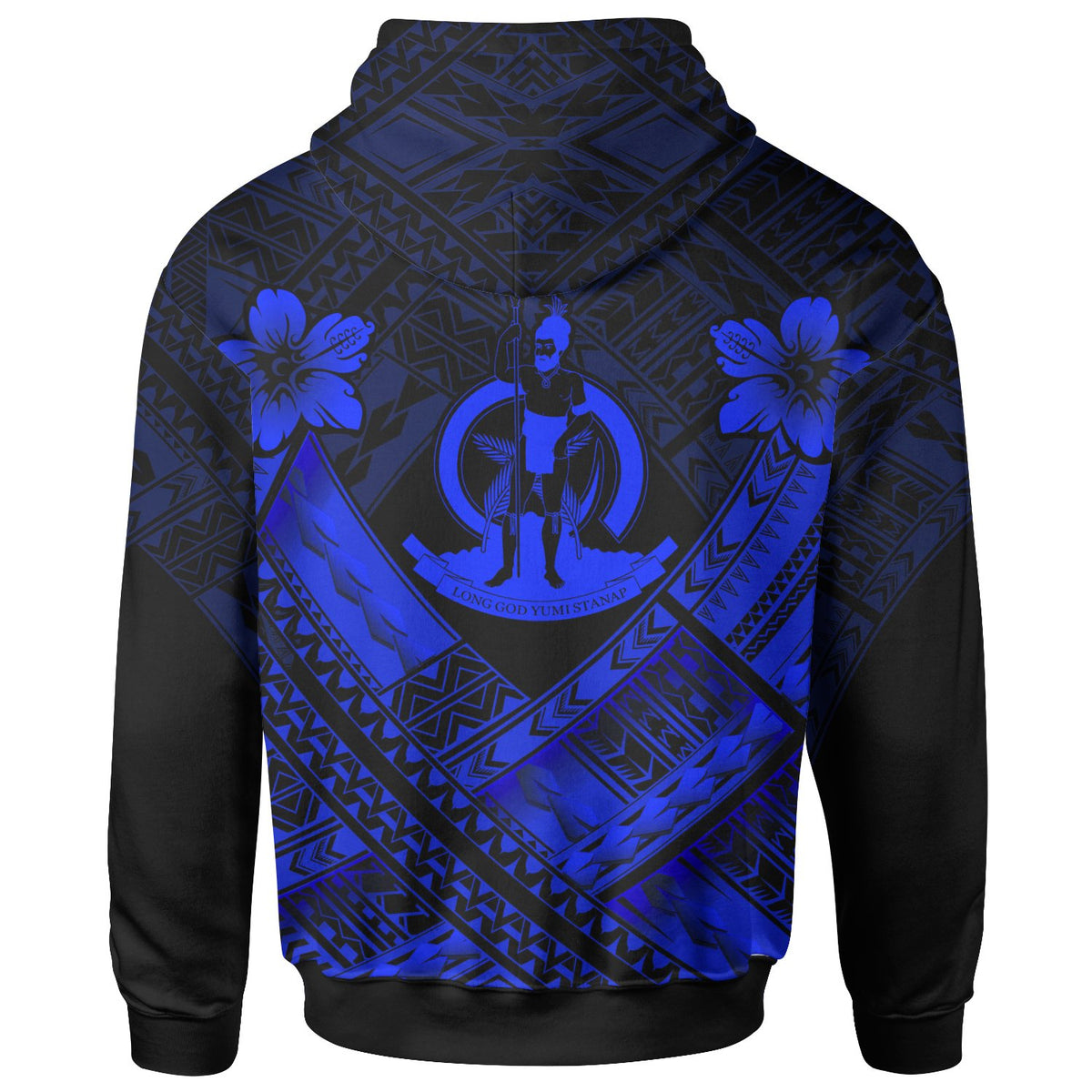 Vanuatu Polynesian Zip up Hoodie Vanuatu Blue Seal Camisole Hibiscus Style - Polynesian Pride