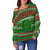 Cook Islands Christmas Women Off Shoulder Sweater - Ugly Christmas - LT12 - Polynesian Pride