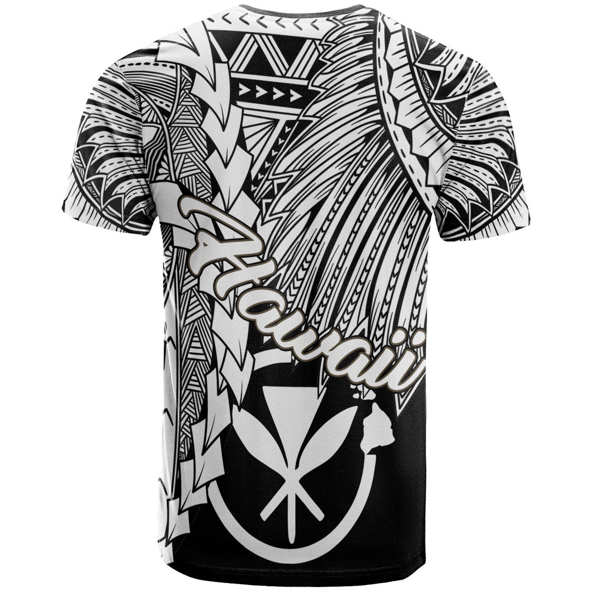 Hawaii Polynesian T Shirt Tribal Wave Tattoo White - Polynesian Pride