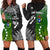 Cook Islands Pattern and New Zealand Kiwi Hoodie Dress LT13 Black - Polynesian Pride