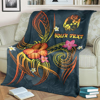 Tonga Polynesian Personalised Premium Blanket - Legend of Tonga (Blue) - Polynesian Pride