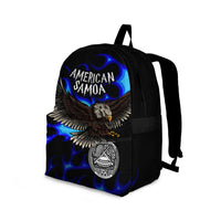 American Samoa Polynesian Backpack - Eagle With Flame Blue - Polynesian Pride