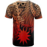 Nauru Polynesian T Shirt Tribal Wave Tattoo Red Ver 2 - Polynesian Pride