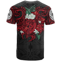 Tahiti Polynesian T Shirt Hibiscus and Sea Turtle (Red) - Polynesian Pride