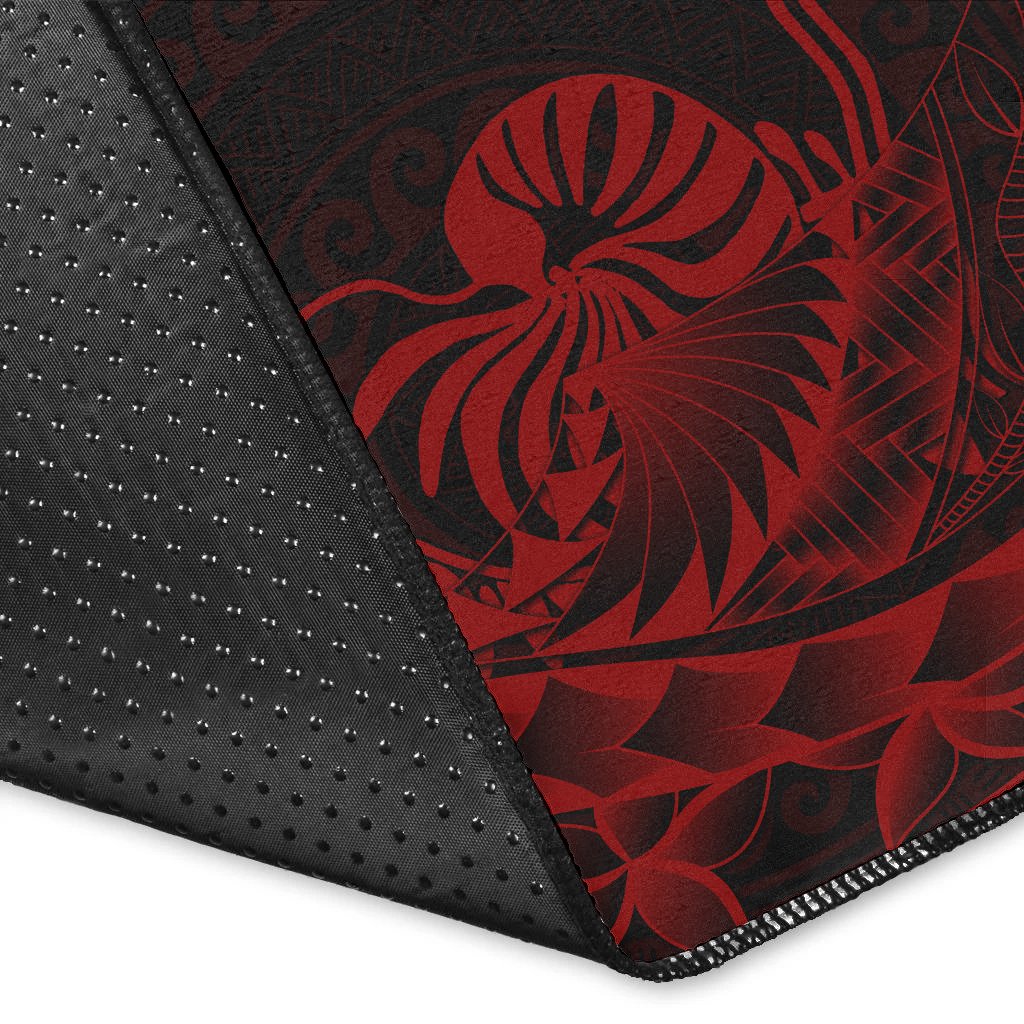 New Caledonia Area Rug - Polynesian Pattern Style Red Color - Polynesian Pride