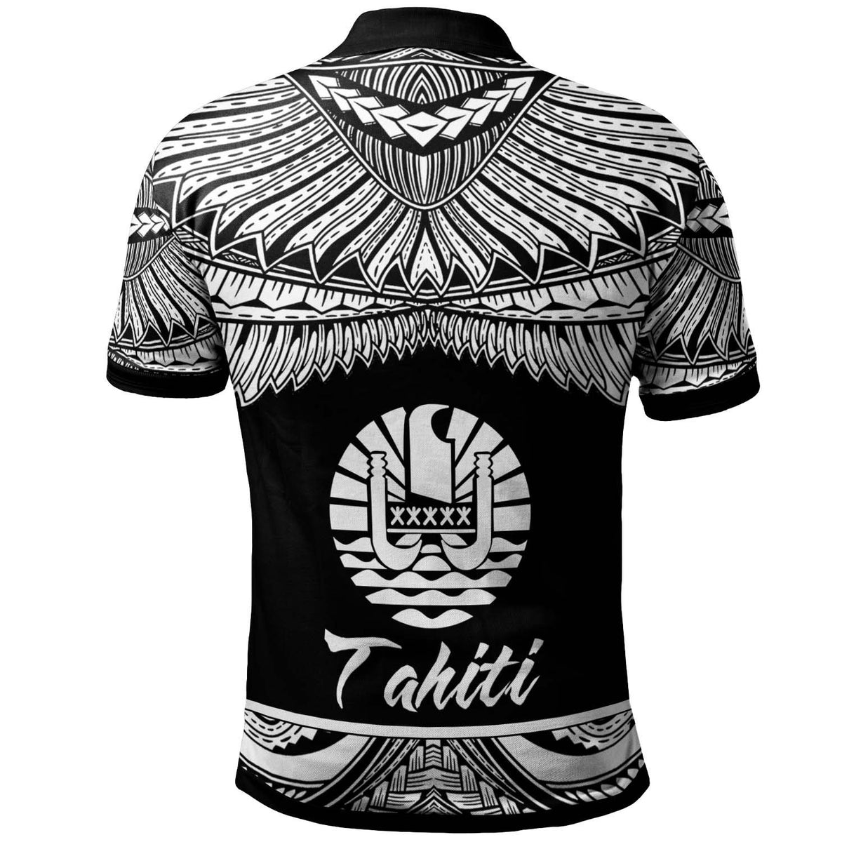 Tahiti Polo Shirt Polynesian Tattoo White Version - Polynesian Pride