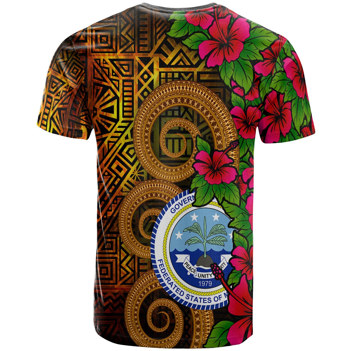 Federated States of Micronesia Custom T Shirt Hibiscus Vintage - Polynesian Pride