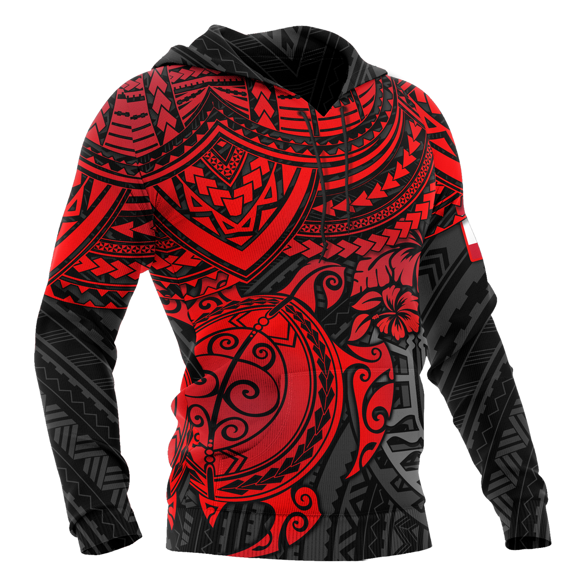 Tahiti Polynesian Hoodie Red Turtle - Polynesian Pride