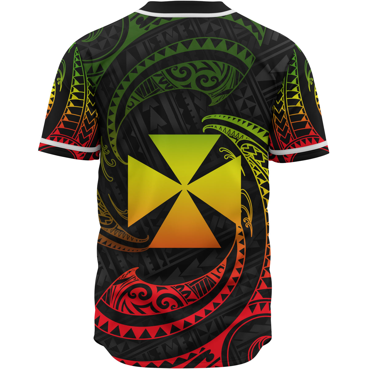 Wallis and Futuna Polynesian Custom Personalised Baseball Shirt - Reggae Tribal Wave - Polynesian Pride