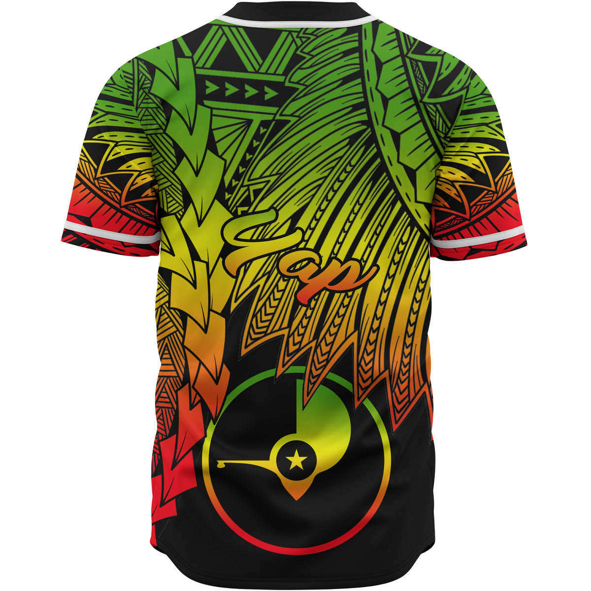 Yap Polynesian Baseball Shirt - Tribal Wave Tattoo Reggae - Polynesian Pride