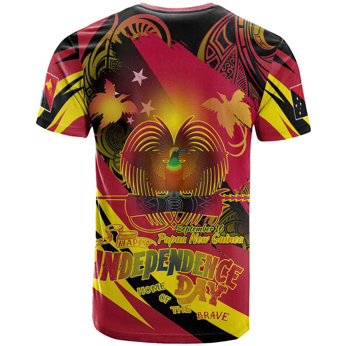 Papua New Guinea T Shirt Custom PNG Independence Day With National Emblem Polynesian Pride T Shirt - Polynesian Pride