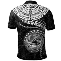 American Samoa Polynesian Polo Shirt American Samoan Waves (White) - Polynesian Pride