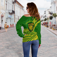Leone High School Pride Women Off Shoulder Sweater - LT12 - Polynesian Pride