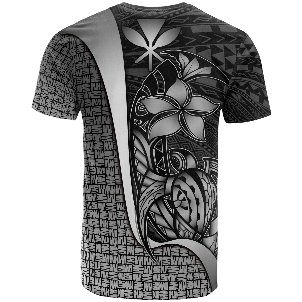 Polynesian Hawaii Custom T Shirt Kanaka Maoli White Turtle with Hook - Polynesian Pride