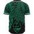 Guam Polynesian Custom Personalised Baseball Shirt - Tribal Wave Tattoo Green - Polynesian Pride