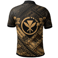 Hawaii Custom Polo Shirt Gold Kanaka Maoli Polynesian Patterns - Polynesian Pride