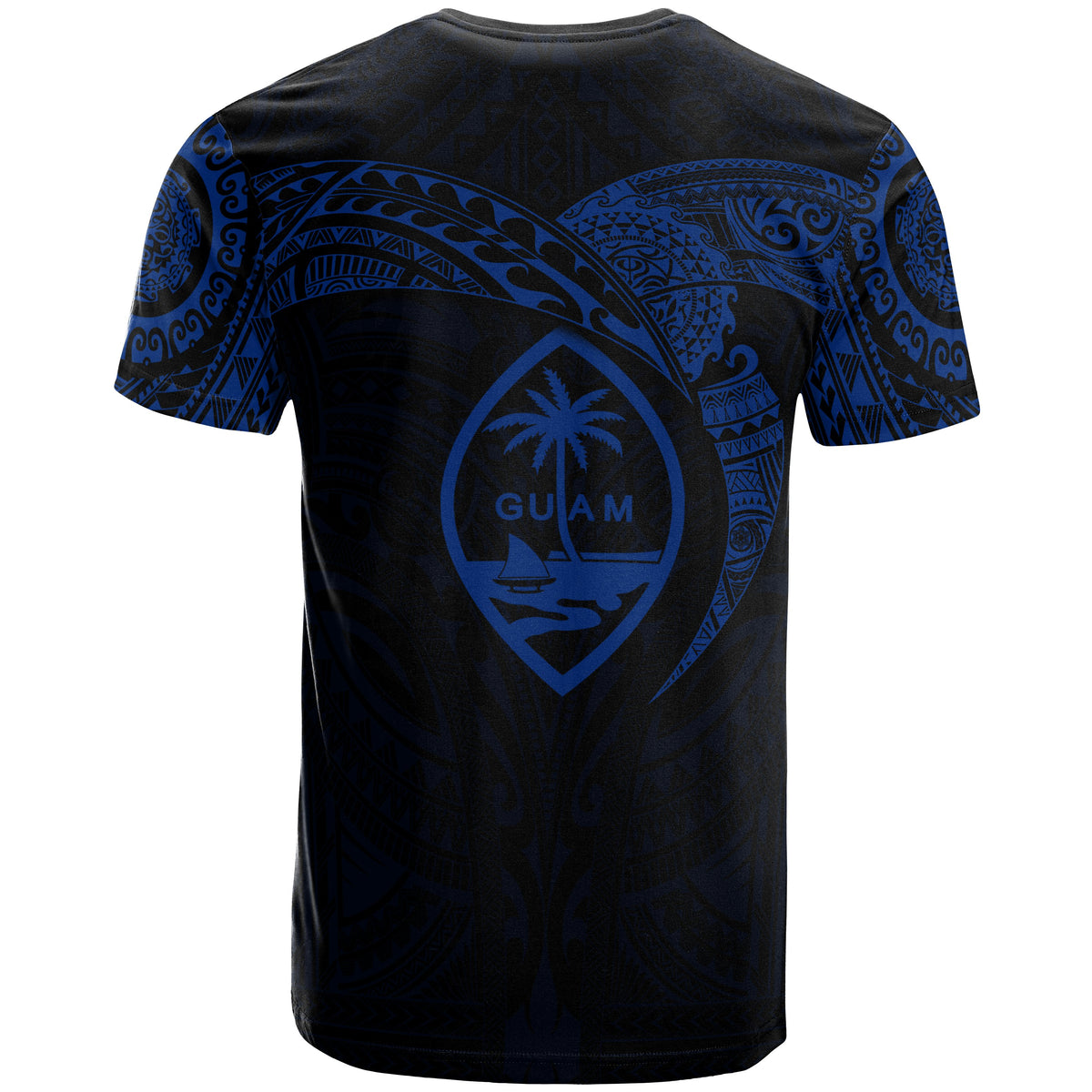 Guam Polynesian T Shirt Full Color Heart Shield - Polynesian Pride