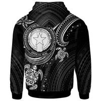 Northern Mariana Islands Custom Hoodie White Turtle - Polynesian Pride