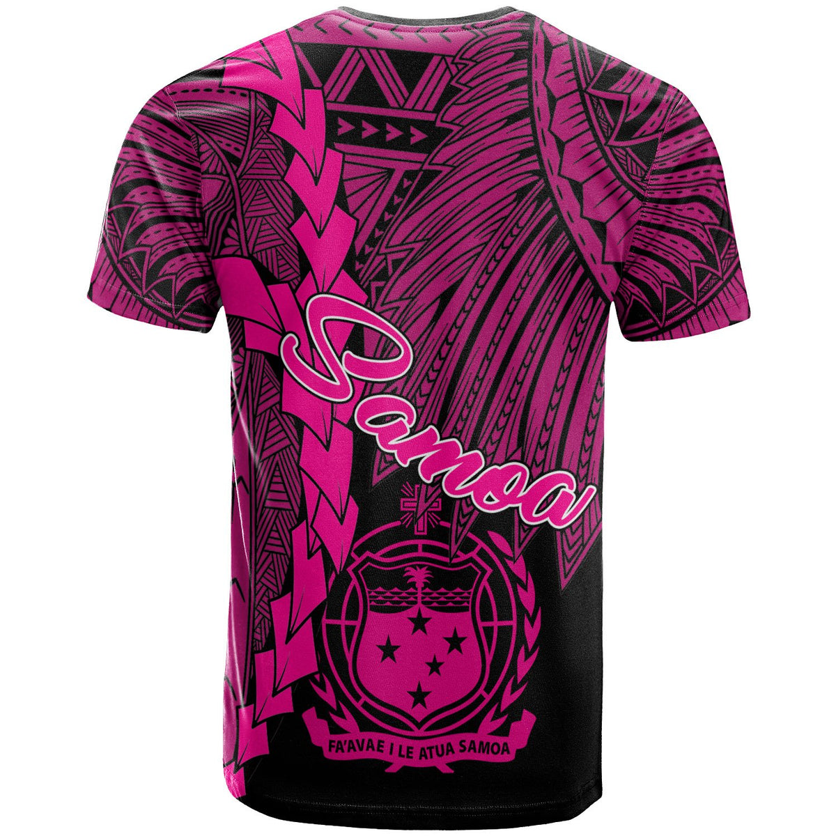 Samoa Polynesian T Shirt Tribal Wave Tattoo Pink - Polynesian Pride