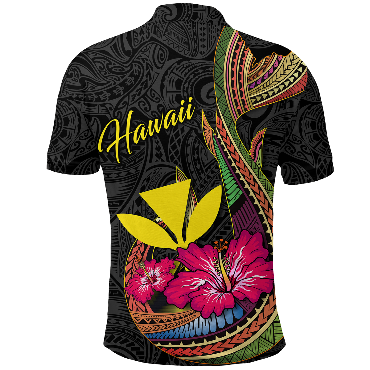 Hawaii Polynesian Fish Hook Hibiscus Polo Shirt LT12 - Polynesian Pride