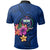 Samoa Polynesian Custom Polo Shirt Floral With Seal Blue - Polynesian Pride