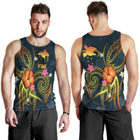 Papua New Guinea Polynesian Men's Tank Top - Legend of Papua New Guinea (Blue) - Polynesian Pride