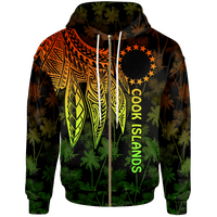 Cook Islands Zip up Hoodie Polynesian Wings (Reggae) Unisex Reggae - Polynesian Pride