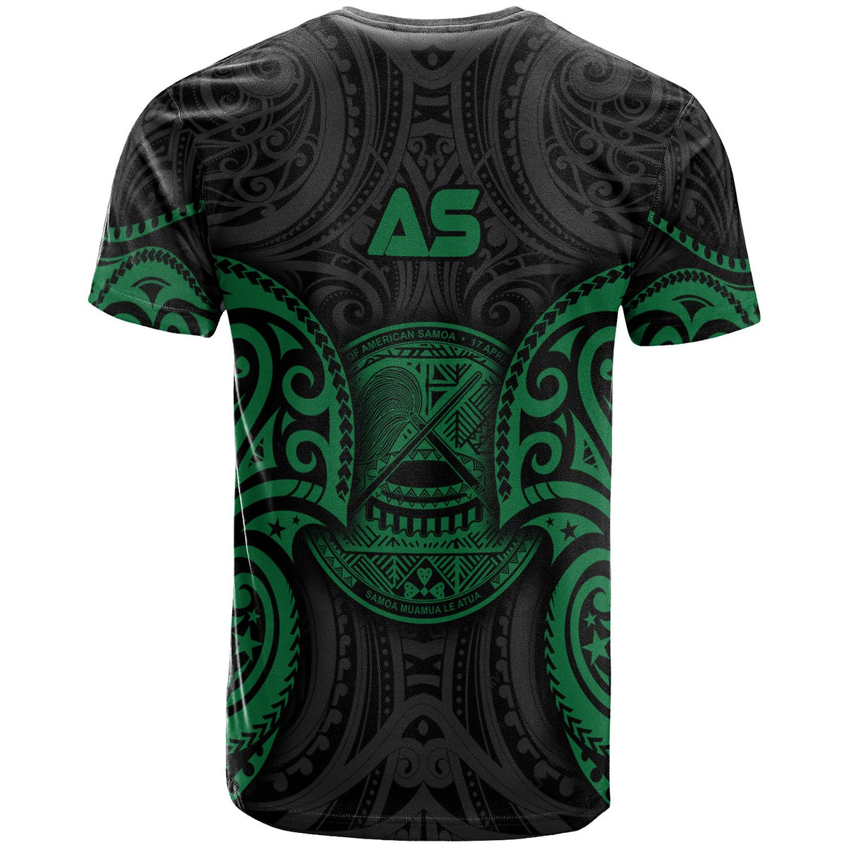American Samoa Polynesian Custom T Shirt American Samoan Spirit Green - Polynesian Pride