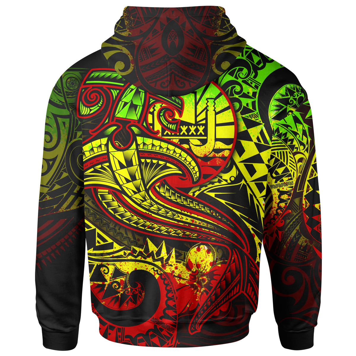 Tahiti Hoodie Reggae Shark Polynesian Tattoo - Polynesian Pride