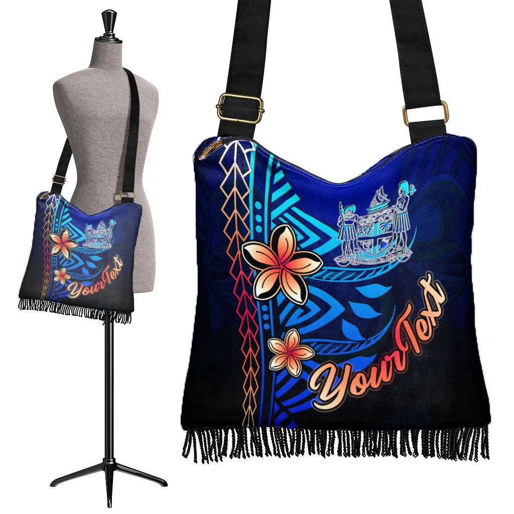 Fiji Custom Personalised Boho Handbag - Vintage Tribal Mountain Crest - Polynesian Pride