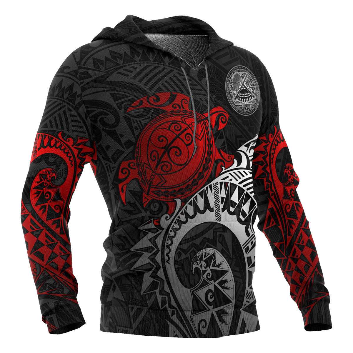 American Samoa Hoodie Polynesian Turtle (Red) - Polynesian Pride