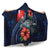 Wallis and Futuna Polynesian Hooded Blanket - Blue Turtle Hibiscus - Polynesian Pride