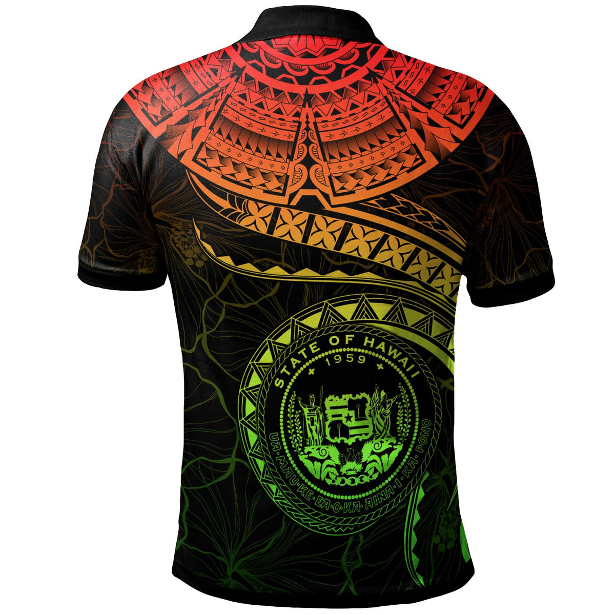 Polynesian Hawaii Polo Shirt Hawaiian Waves (Reggae) - Polynesian Pride