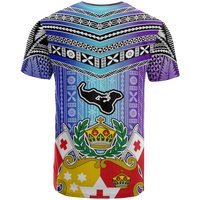 Tonga T Shirt Tonga Coat of Arms Colorful Style - Polynesian Pride
