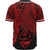 Guam Polynesian Baseball Shirt - Tribal Wave Tattoo Red - Polynesian Pride