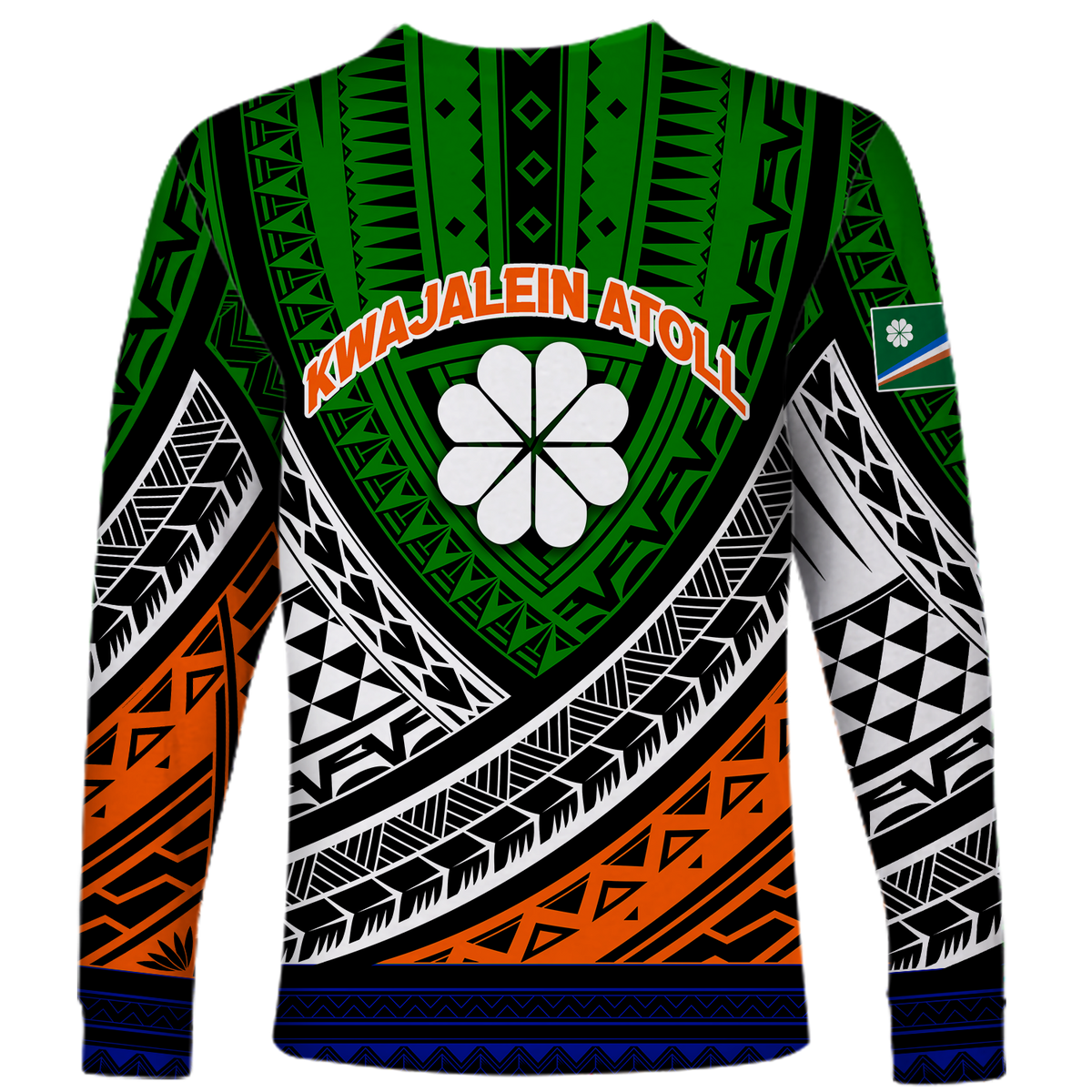 Kwajalein Atoll Tribal Pattern Long Sleeve Shirt - LT12 - Polynesian Pride
