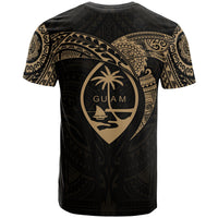 Guam Polynesian T Shirt Full Color Heart Shield - Polynesian Pride