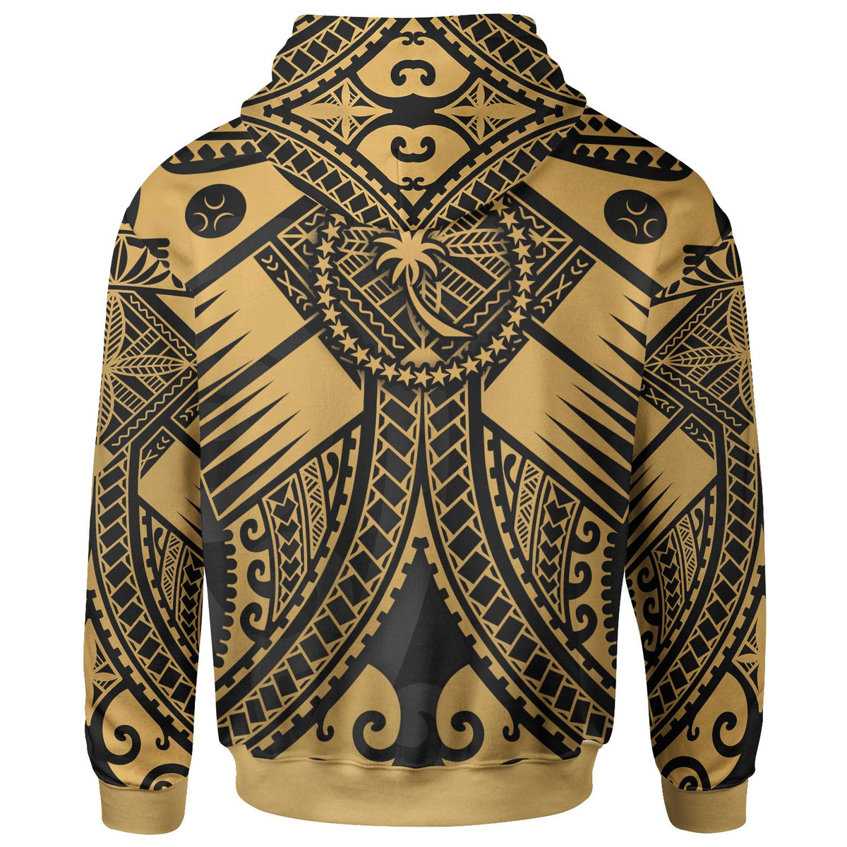 Chuuk Custom Hoodie Gold Seal with Polynesian Tattoo - Polynesian Pride