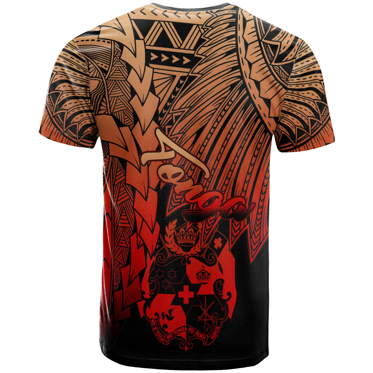Tonga Polynesian T Shirt Tribal Wave Tattoo Red Ver 2 - Polynesian Pride