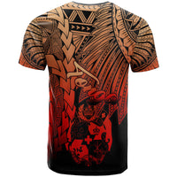 Tonga Polynesian T Shirt Tribal Wave Tattoo Red Ver 2 - Polynesian Pride