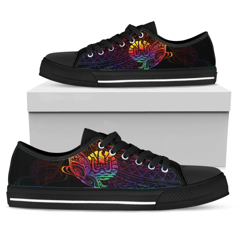 French Polynesia Low Top Shoes - Butterfly Polynesian Style - Polynesian Pride