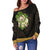 Hawaii Women's Off Shoulder Sweater - Polynesian Gold Patterns Collection - Polynesian Pride