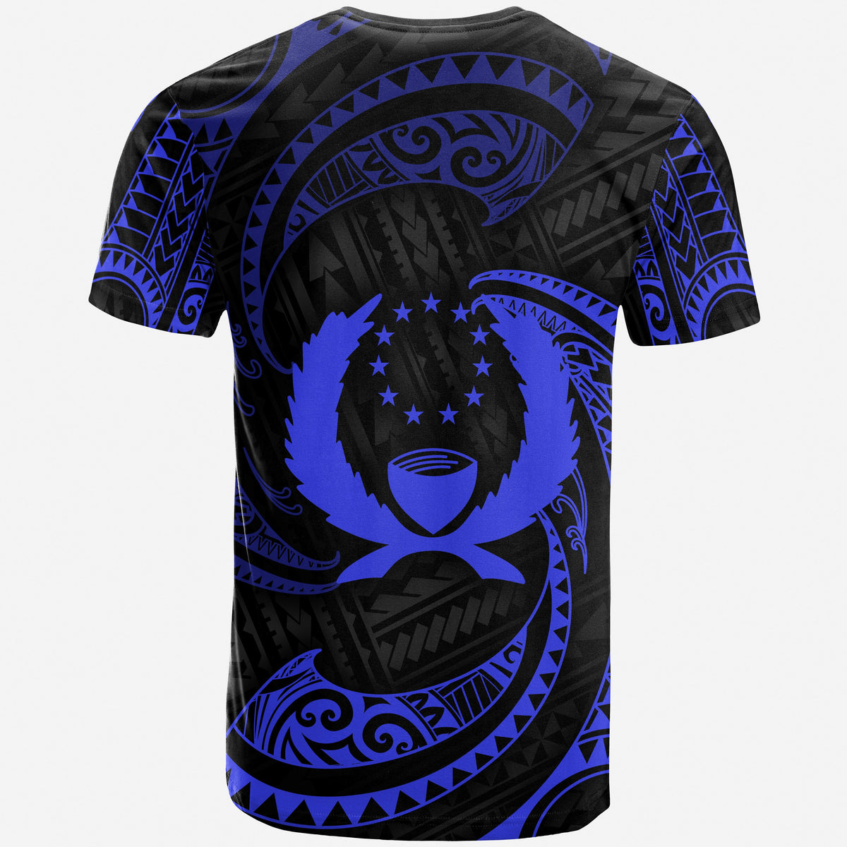 Pohnpei Micronesia T Shirt Blue Tribal Wave - Polynesian Pride
