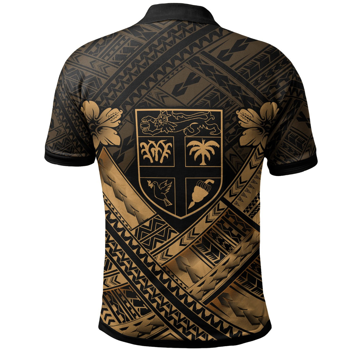 Fiji Polynesian Custom Polo Shirt Fiji Gold Seal Camisole Hibiscus Style - Polynesian Pride