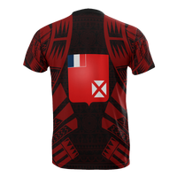 Wallis and Futuna T Shirt Wallis and Futuna Coat of Arms Polynesian Tattoo Red Style - Polynesian Pride