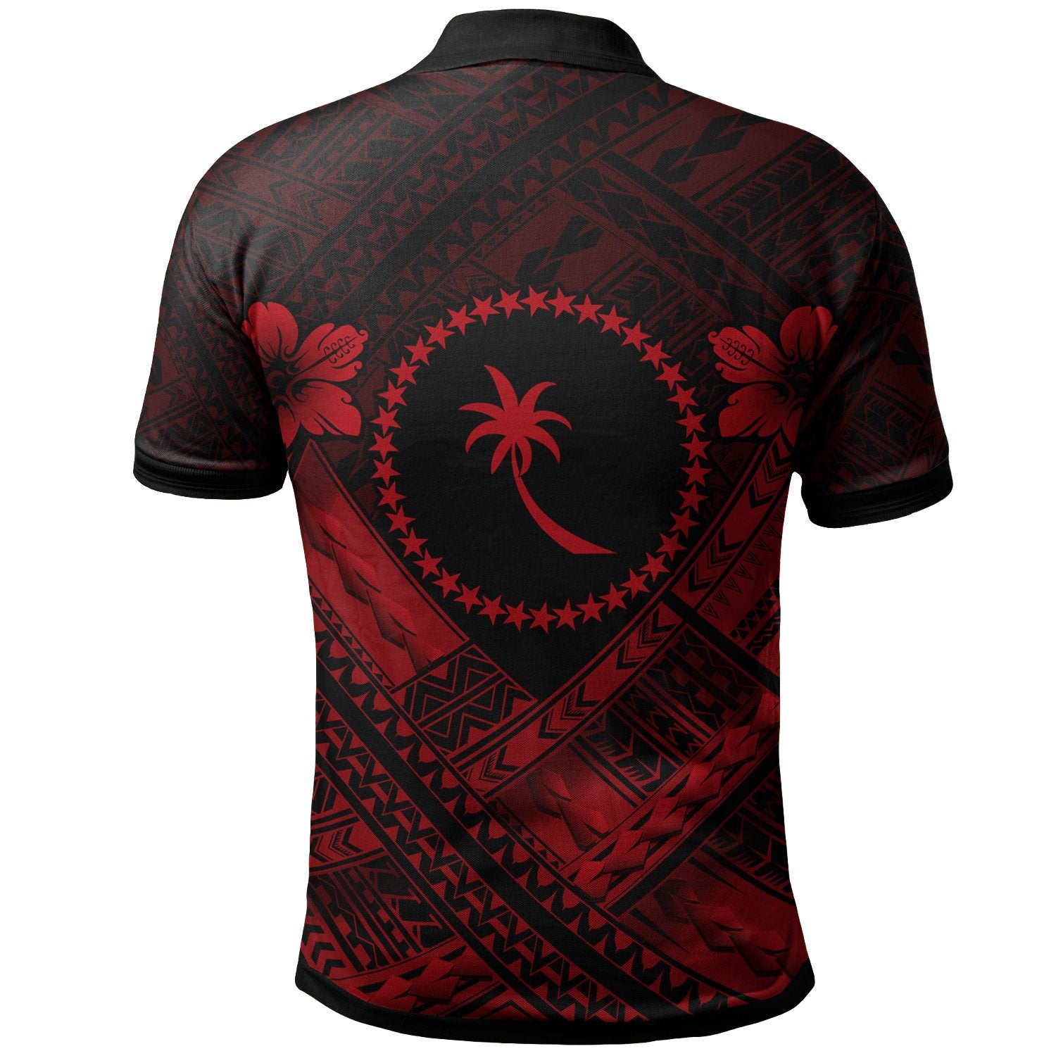 Chuuk Polynesian Custom Polo Shirt Truk Red Seal Camisole Hibiscus Style Unisex Red - Polynesian Pride