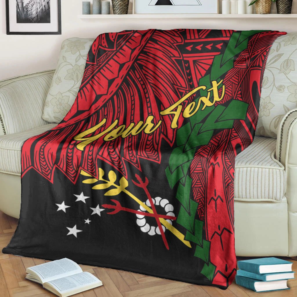 Papua New Guinea Simbu Province Polynesian Custom Personalised Blanket - Tribal Wave Tattoo - Polynesian Pride
