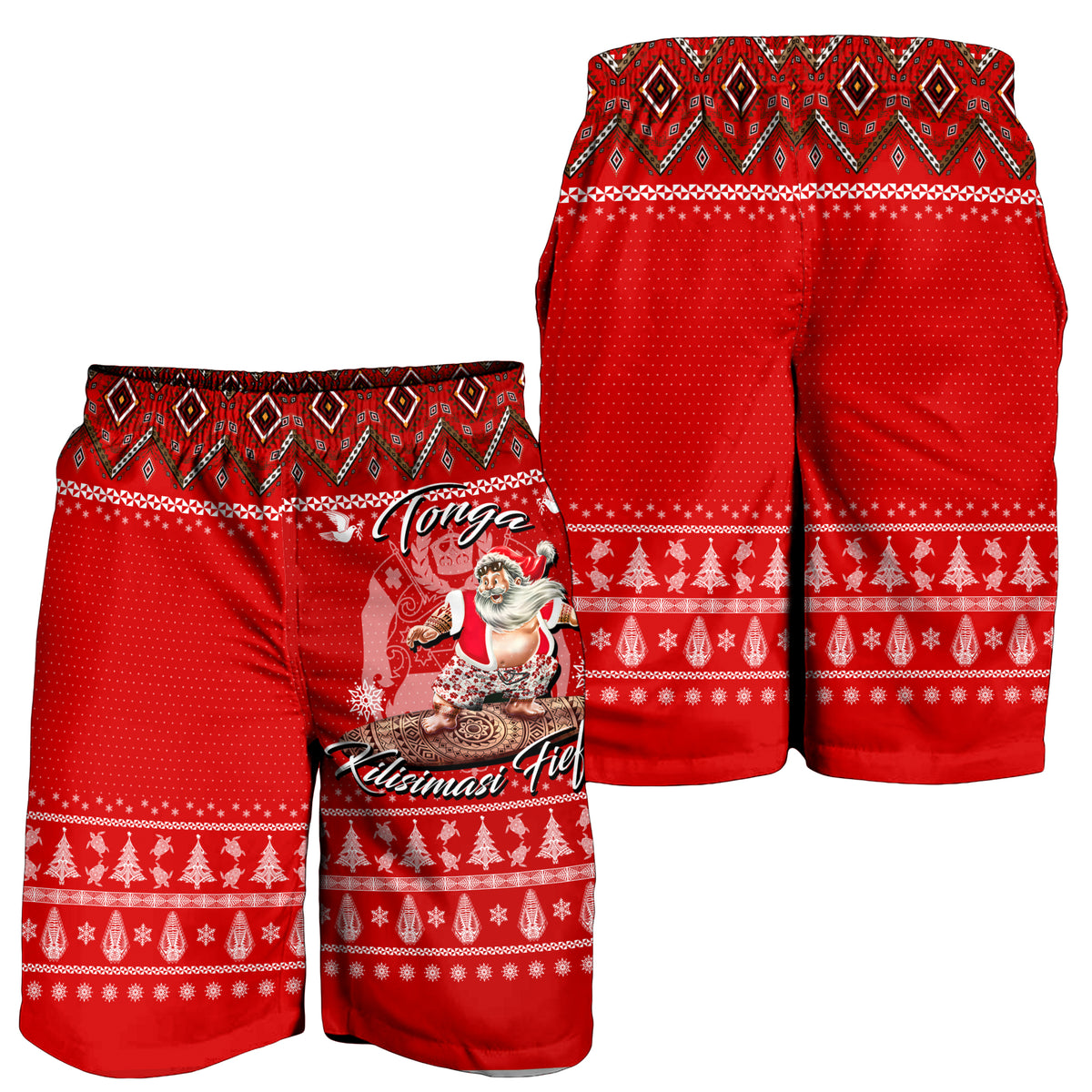 Tonga Christmas - Kilisimasi Fiefia Santas Polynesia Men Short - LT2 - Polynesian Pride