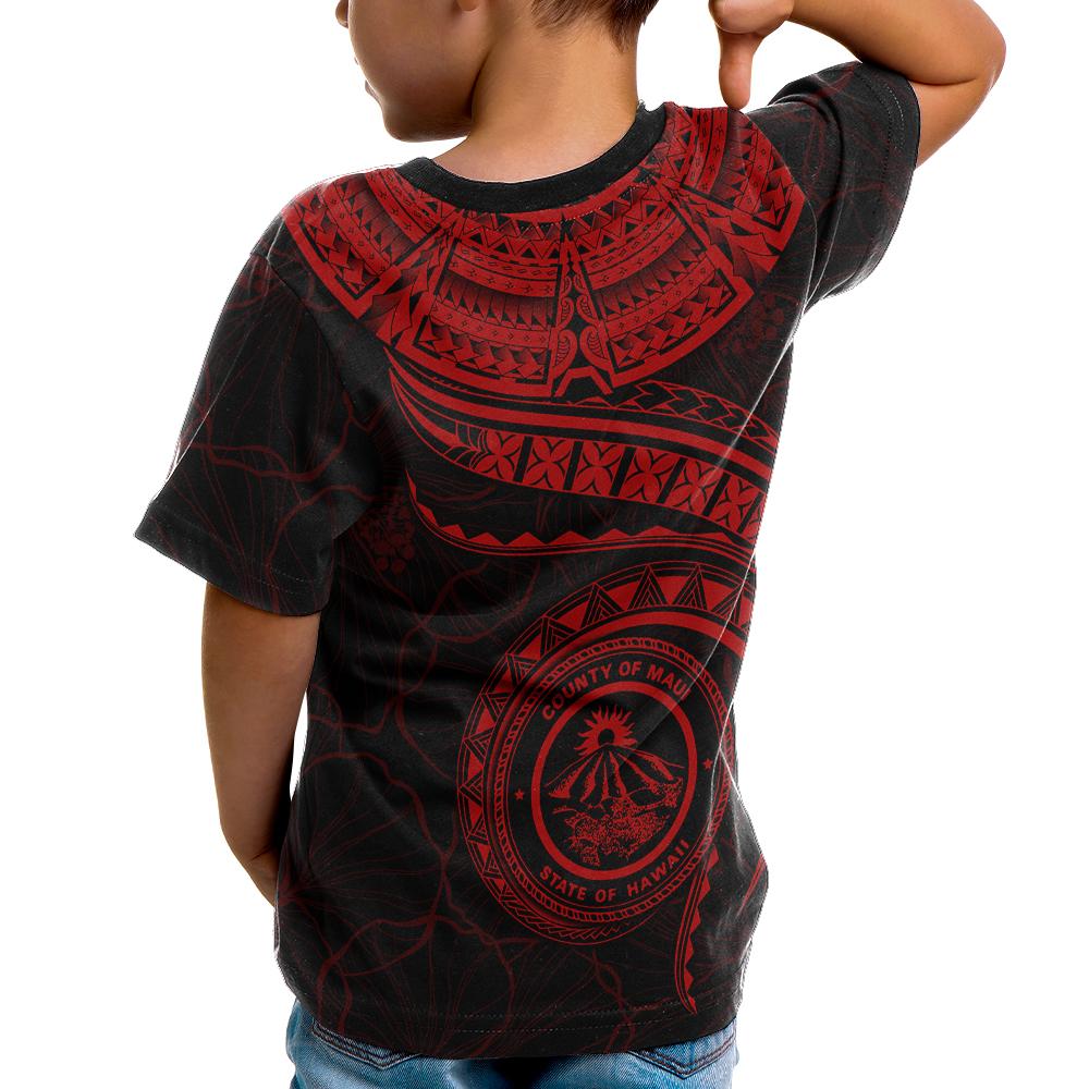 Polynesian Hawaii T Shirt Maui Polynesian Waves (Red) - Polynesian Pride